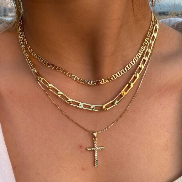 Cross Necklace for Women,Stackable Stacked Stacking Layering Layered Necklaces D - Picture 3 of 7